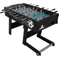 Cougar Scorpion Kick voetbaltafel opklapbaar in zwart | Tafelvoetbal tafel incl. 2 ballen en scoreteller | Indoor voetbal tafel voor kinderen & volwassenen 126x61x80 cm