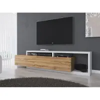 Meubella TV Meubel - Eiken met Wit - 219x45x52 cm - TV kast met lade