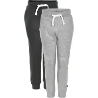 Minymo Jogginghosen - 2er-Pack - Schwarz/Grau Meliert - - 1 Jahr (80) - Jogginghosen