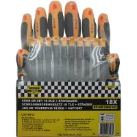 Benson 18 delige Schroevendraaierset Kruiskop Torx en Plat in Houder - Soft Grip