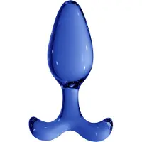 Chrystalino Expert Glazen Buttplug - Blauw