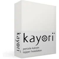 Kayori Topper Hoeslaken Shizu Offwhite (Percal)-160 x 200 cm
