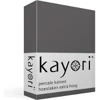Kayori Hoeslaken Shizu Antracite (Percal)-180 x 200 cm