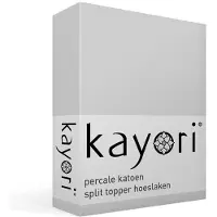 Kayori Split Topper Hoeslaken Shizu Zilvergrijs (Percal)-180 x 200 cm