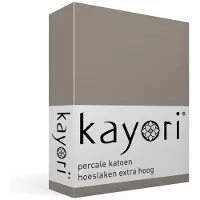 Kayori Hoeslaken Shizu Taupe (Percal)-140 x 200 cm