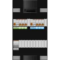 Schneider Electric Advanced groepenkast, 1 fase, 6 lichtgroepen, 2 aardlekschakelaars 30mA 380x220x100mm hoofdschakelaar 40A m. 2 polen