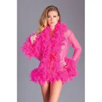 Be Wicked Kimono Met Veren - Roze