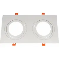Groenovatie Inbouwspot (Dubbel), Vierkant, Kantelbaar, AR111, Mat Wit