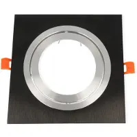 Groenovatie Inbouwspot Aluminium, Vierkant, Kantelbaar, AR111, Mat Zwart