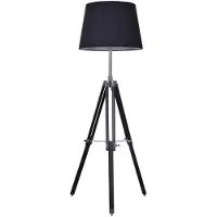 Groenovatie Rouen Industrieel Design Tripod Vloerlamp Chroom Met Zwarte Lampenka .