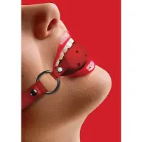 Ouch! Ouch Ball Gag met Gaten - Rood