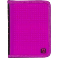 PIXIE CREW etui met siliconen zijkant en pixels 19 cm fuchsia