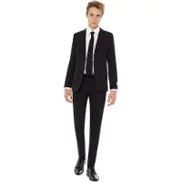 Opposuits kostuum Black Knight zwart Jongens Polyester Reverskraag Effen - maat 170/176