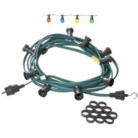 Jäger DIREKT Prikkabel feestverlichting 20 meter - 20 fittingen + 20 gekleurde LED