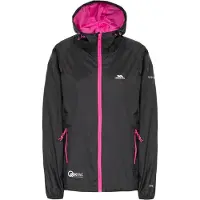 Trespass dames waterdichte jas met capuchon en zak, model Tener, kleur zwart, maat L