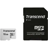 Transcend 16 GB microSDHC-kaart 300S-A UHS-I U1 V10