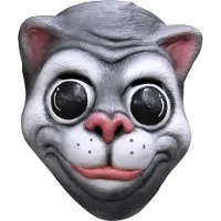 Partychimp gezichtsmasker Scary Cat PVC grijs one-size