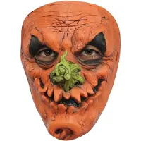 Partychimp Gezichtsmasker Pompoen 4 Pvc Oranje/groen One-size
