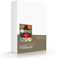 Romanette Hoeslaken Wit (Velours)-2-persoons (140/150 x 200/210/220 cm)