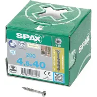 Spax Spaanplaatschroef met boorpunt RVS T20 deeldraad 4.5x45mm (per 100 stuks)