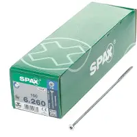 Spax Spaanplaatschroef platverzonken kop verzinkt T-Star T30 deeldraad 6.0 x 260mm