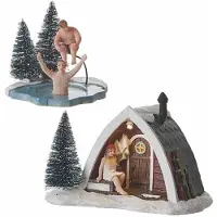 Luville Kerstdorpminiatuur Sauna Ritueel 15 X 10 X 11 Cm 2-delig