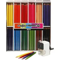 Packlinq Colortime JUMBO kleurpotloden, vulling: 5 mm, diverse kleuren, grijs, klassenset, 1set