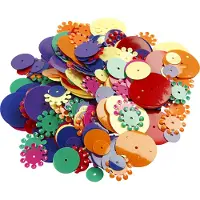 Packlinq Pailletten, afm 10-25 mm, diverse kleuren, rond, 250gr