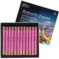 Packlinq Aquarelkrijt, dikte 8 mm, l: 9,3 cm, fris roze (316), 12stuks