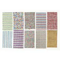 Packlinq Stick-on strasstenen, d: 4-6 mm, vel 16x9,5 cm, diverse kleuren, 10vellen