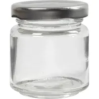 Packlinq Glazen pot, h: 6,5 cm, d: 5,7 cm, transparant, 12stuks, 100 ml