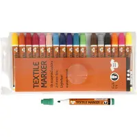 Packlinq Textielstiften, lijndikte: 2-4 mm, diverse kleuren, 18stuks