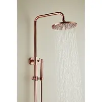Saniclear Copper complete opbouw 20cm regendouche met thermostaatkraan geborsteld koper