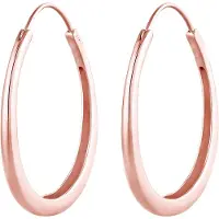 Elli Dames Oorbellen Basic oorringen Hänger Oval Geo Trend 925 Silber