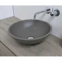 Ink Jazz Small Opbouw Waskom 33cm Quartz - Beton - 8718835039073 - Rond - Wastafels, Opzetwastafels