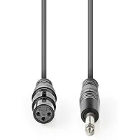 Nedis XLR (v) - 6,35mm Jack mono (m) audiokabel - 5 meter