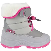 Winter-Grip Snowboot Junior Hoppin Bieber Lichtgrijs Grijs Roze-Schoenmaat 25