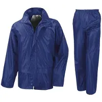 Result Regenpak winddicht kobalt blauw voor meisjes - Regenjas / regenbroek - Regenkleding voor kinderen M (122-128)