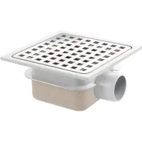 Van den berg ABS vloerput met rvs rooster 15x15 z-uitlaat 40mm