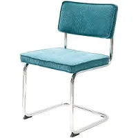 Lisomme Anne ribstof eetkamerstoel turquoise