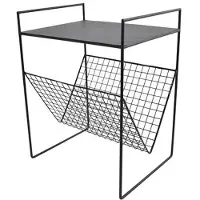 Loft42 Maggy Bijzettafel met Tijdschriften- of Krantenbak - Metaal - Mat Zwart - 47x36x29