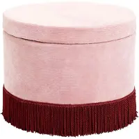 Nordal Corduroy poef met deksel - roze/burghundy