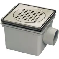 HorecaTraders Emmer Vloer Put | ABS | 45 l/min | Vierkant | Incl. Zandvangemmer