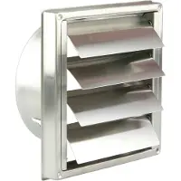 Renson inbouw overdrukrooster met lamellen RVS ? 150 mm