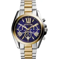 Michael Kors Analoog horloge 'Bradshaw' blauw / goud / zilver