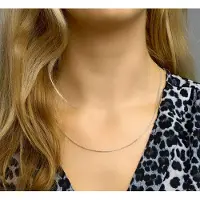 Trendjuwelier huiscollectie 1326289 Zilveren Ketting Anker Gediamanteerd 1,3 mm 60 cm