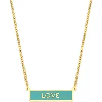 Key Moments Color 8KM NE0006 Stalen Collier met Hanger Love Lengte 40 + 5 cm Goudkleurig / Blauw