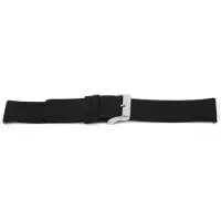 Claudio Calli Horlogeband J105 Classic Zwart Leder Waterproef 26x26 mm