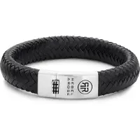 Rebel & Rose RR-L0089-S-M Armband Braided Oval 925 - Magnificant Black M 12mm 19.5