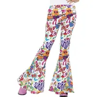 Smiffys 60's hippie broek (multicolor, S)